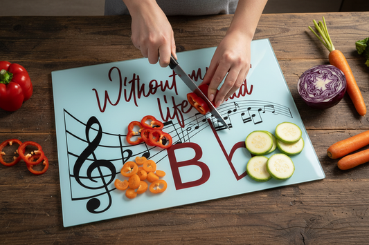 Musical Note Large Glass Chopping Board