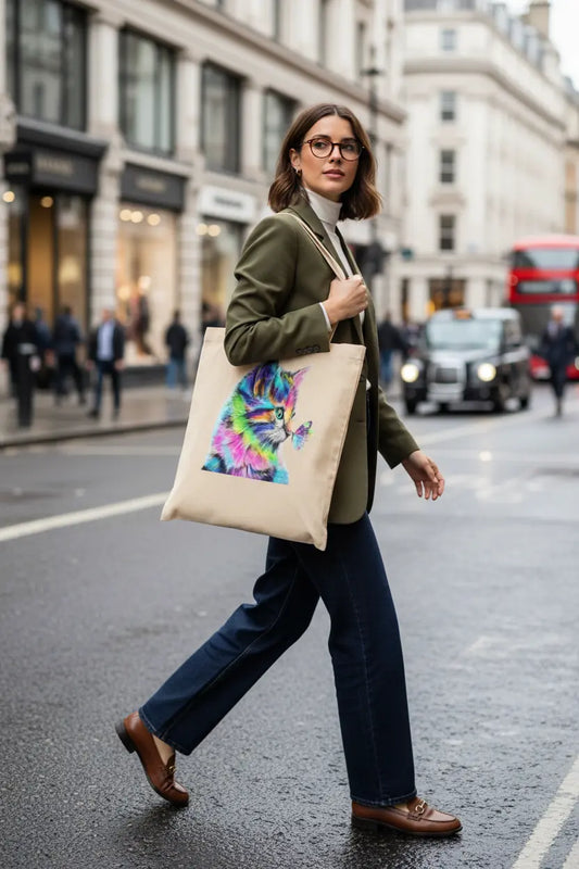 Cat Tote Bag, Cat Bag, Personalised Tote Bag, Burlap Tote Bag