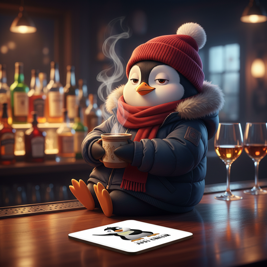Penguin Hardboard Coaster - Just Chillin