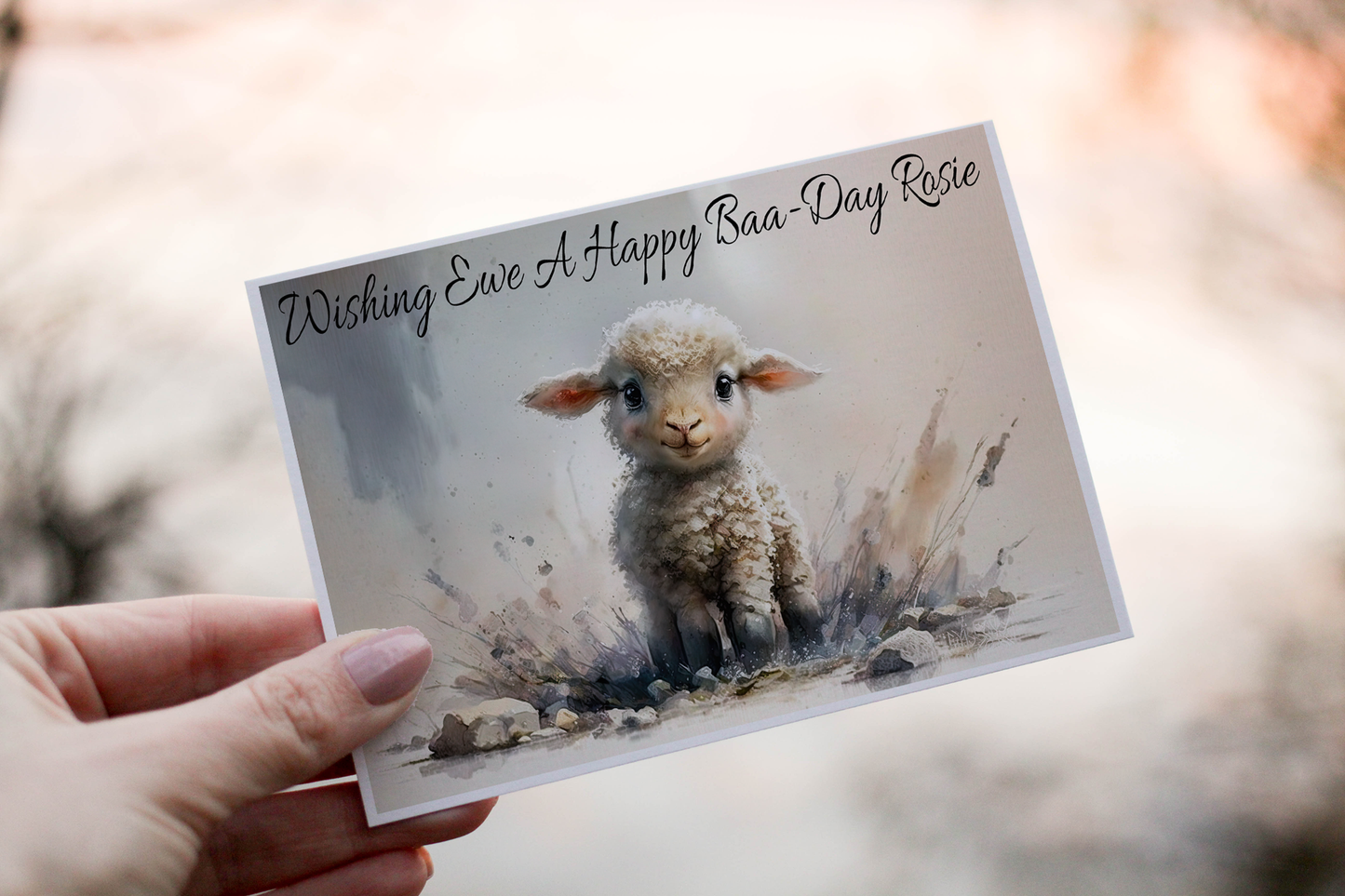 Personalised Sheep Birthday Card: Wishing Ewe a Happy Baa-Day