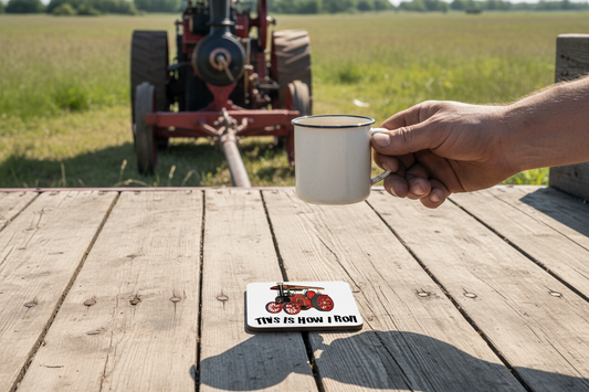 Traction Engine Hardboard Coaster, This Is How I Roll Coaster