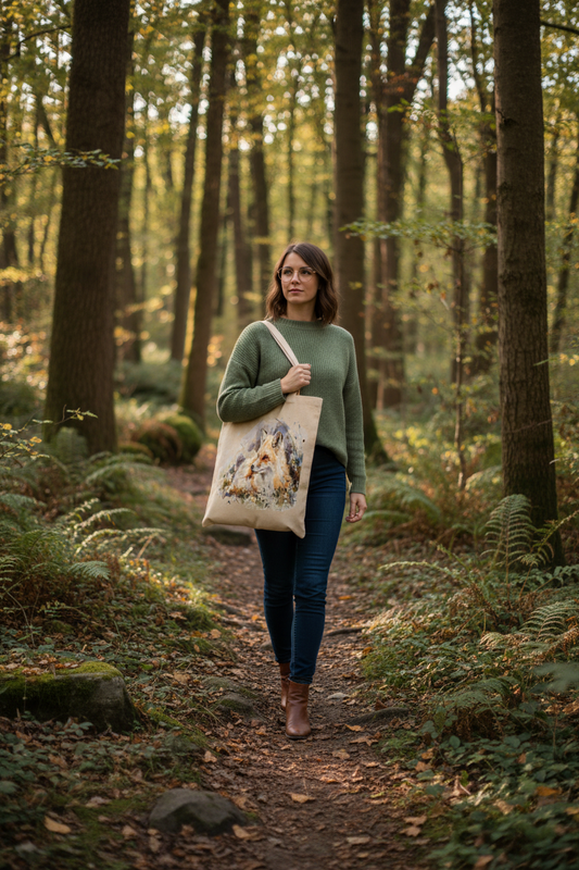 Fox Tote Bag, Fox Bag, Personalised Tote Bag