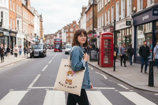 Highland Cow Tote Bag, Messy Hair Don't Care