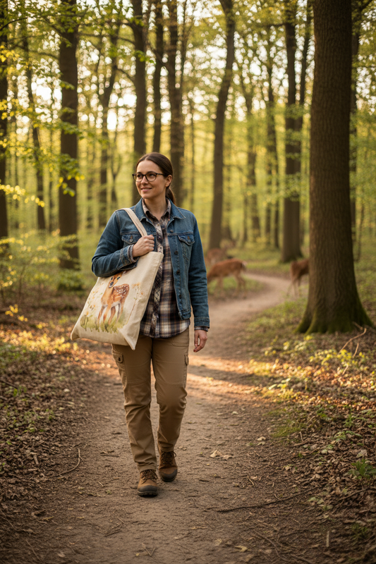 Baby Deer Tote Bag, Animal Bag, Personalised Tote Bag