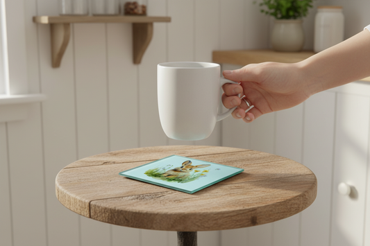 Baby Rabbit Glass Coaster (Set of 4)