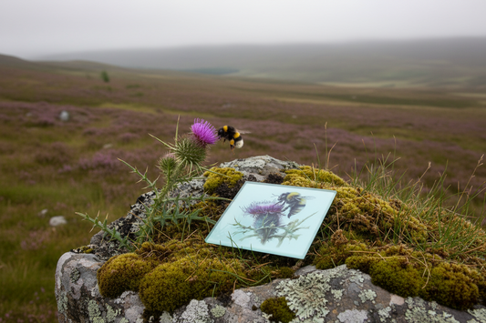 Bee & Thistle Glass Coaster (Set of 4)