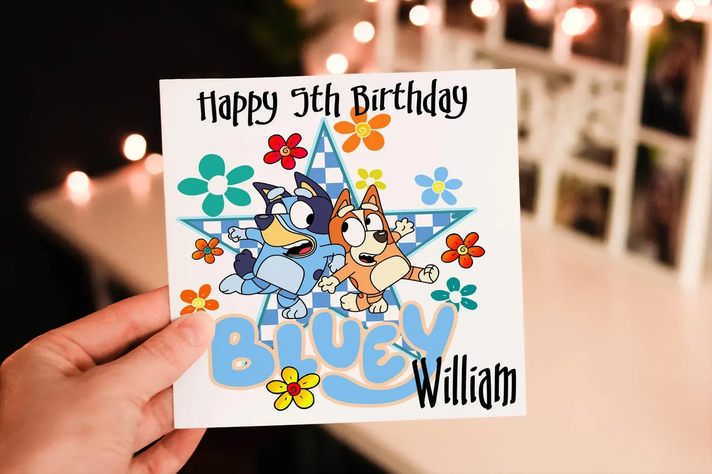 Bluey Birthday Card for Son - Personalised Any Age And Name Card