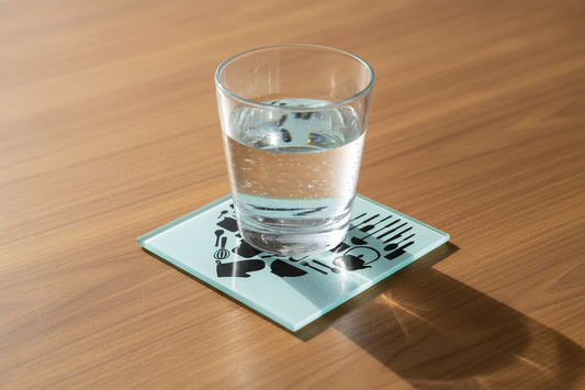 Utensil Heart Glass Coaster (Set of 4)