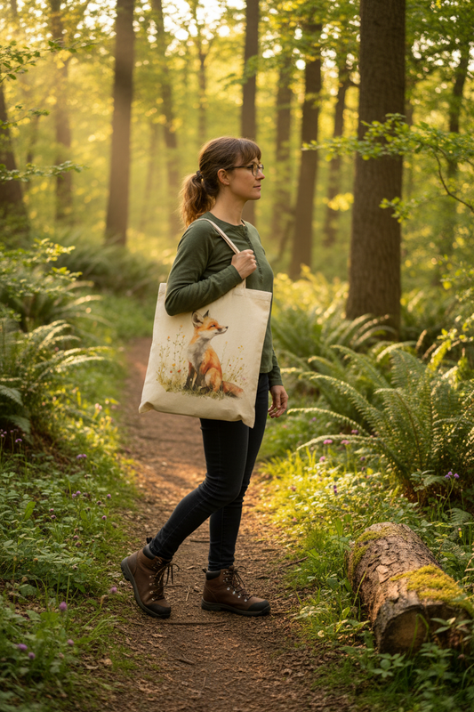 Fox Tote Bag, Fox Bag, Personalised Tote Bag