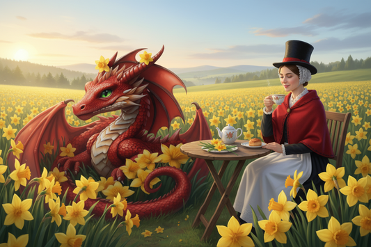 Dragon and Daffodils ... Hardboard Coaster