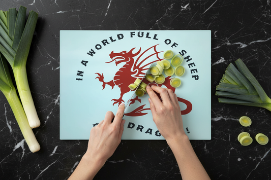 Dragon Large Glass Chopping Board - In a World Full ... Worktop Saver
