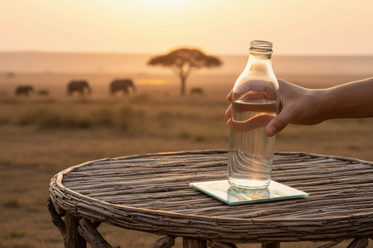 Elephant and Calf Glass Coaster (Set of 4)
