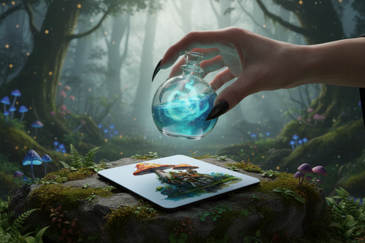 Fantasy Mushroom hardboard drinks coaster