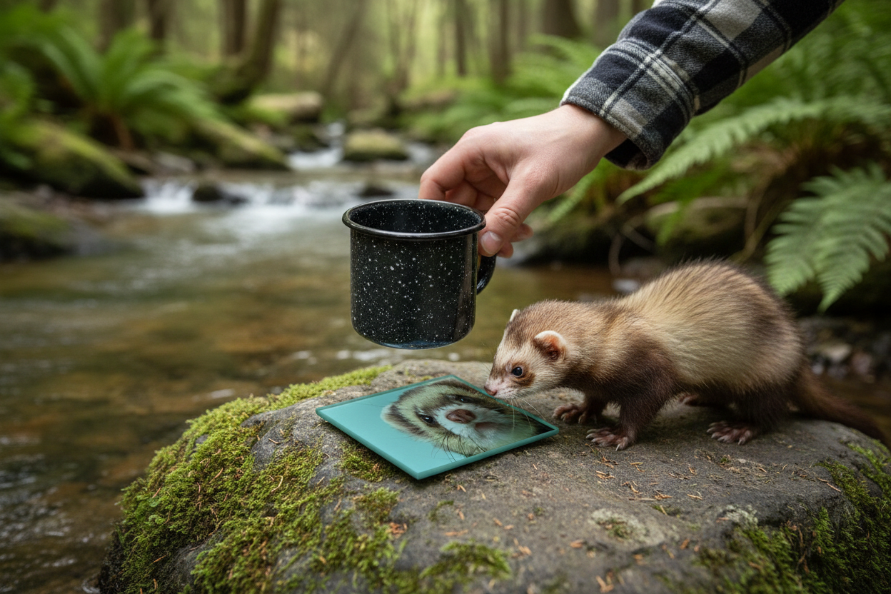 Ferret Glass Coaster (Set of 4)