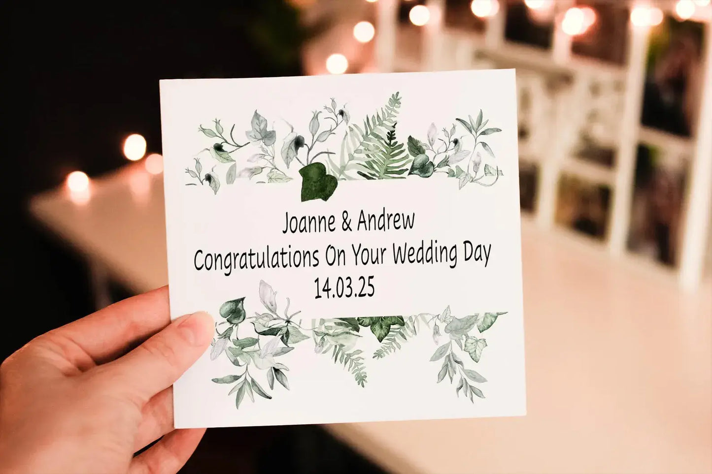 Personalised Wedding Day Card: Floral Congratulations Card