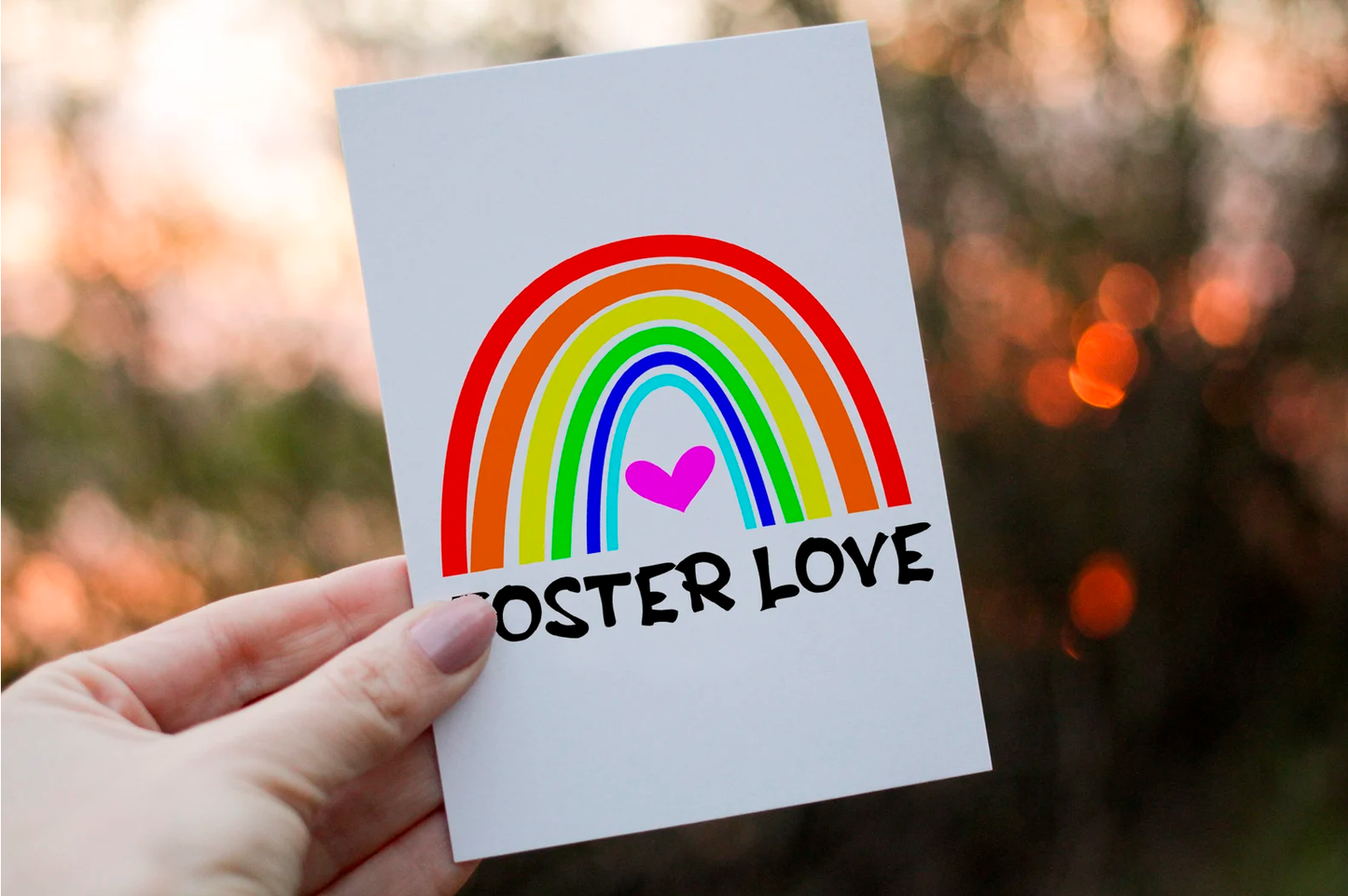 Rainbow Foster Love Card, LGBTQ Foster Carer Gift