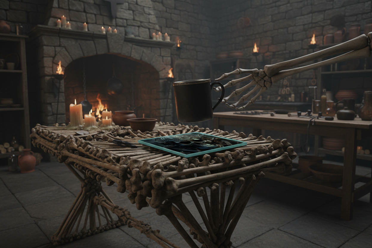 Gothic Skull Glass Coaster (Set of 4)