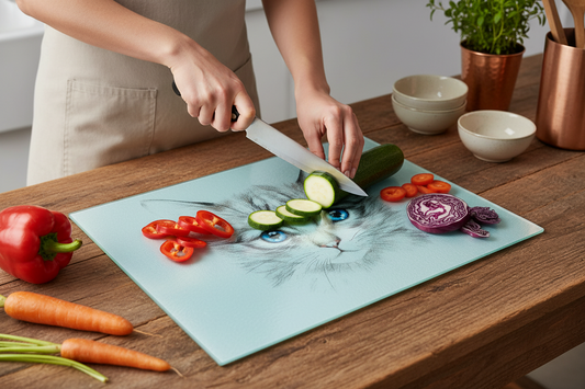 Cat Glass Chopping Board, Cat Glass Chopping Board