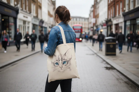 Grey Cat Tote Bag