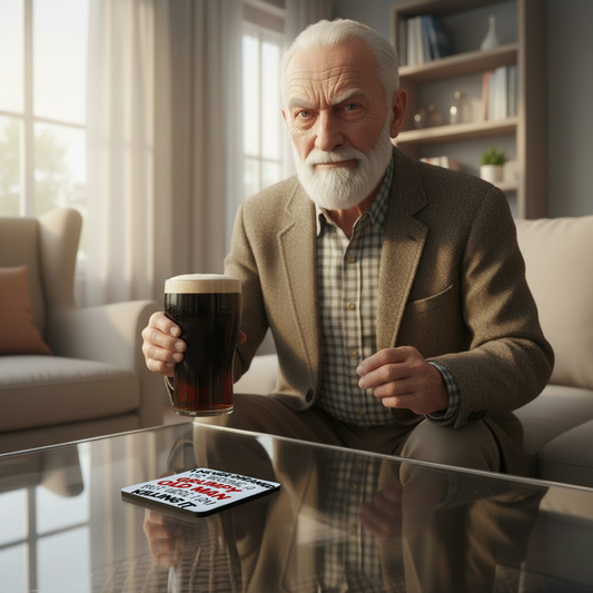 Grumpy Old Man Hardboard Coaster, Funny Coaster, Custom Coaster