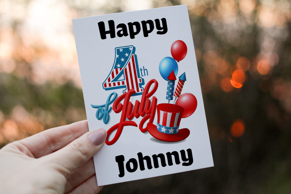 4th July Card. Independence Day Card, Custom Card For 4th July