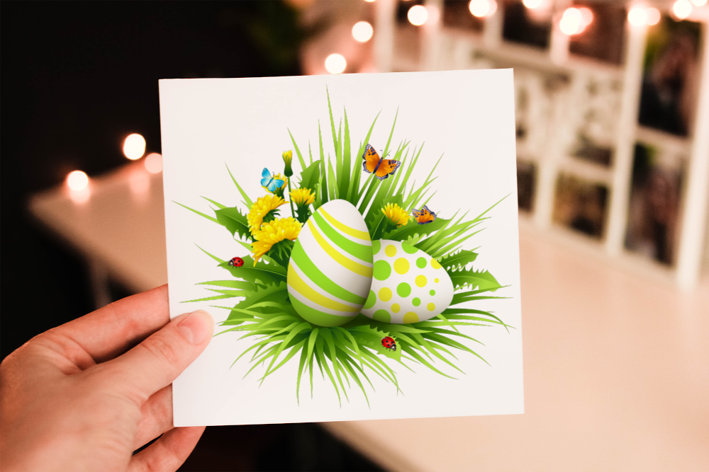 Happy Easter Egg Card, Custom Egg Easter Card