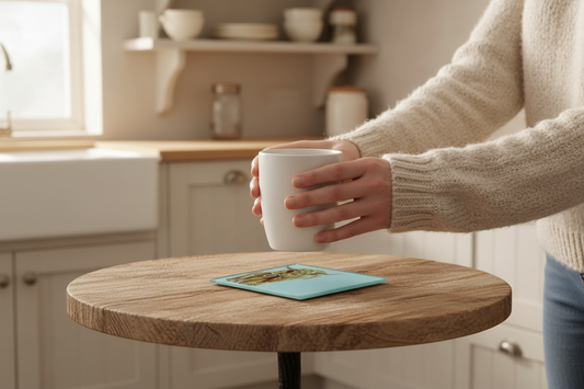 Highland Cow and Calf Glass Coaster (Set of 4)