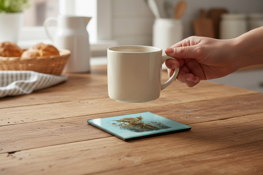 Highland Cow Glass Coaster (Set of 4)
