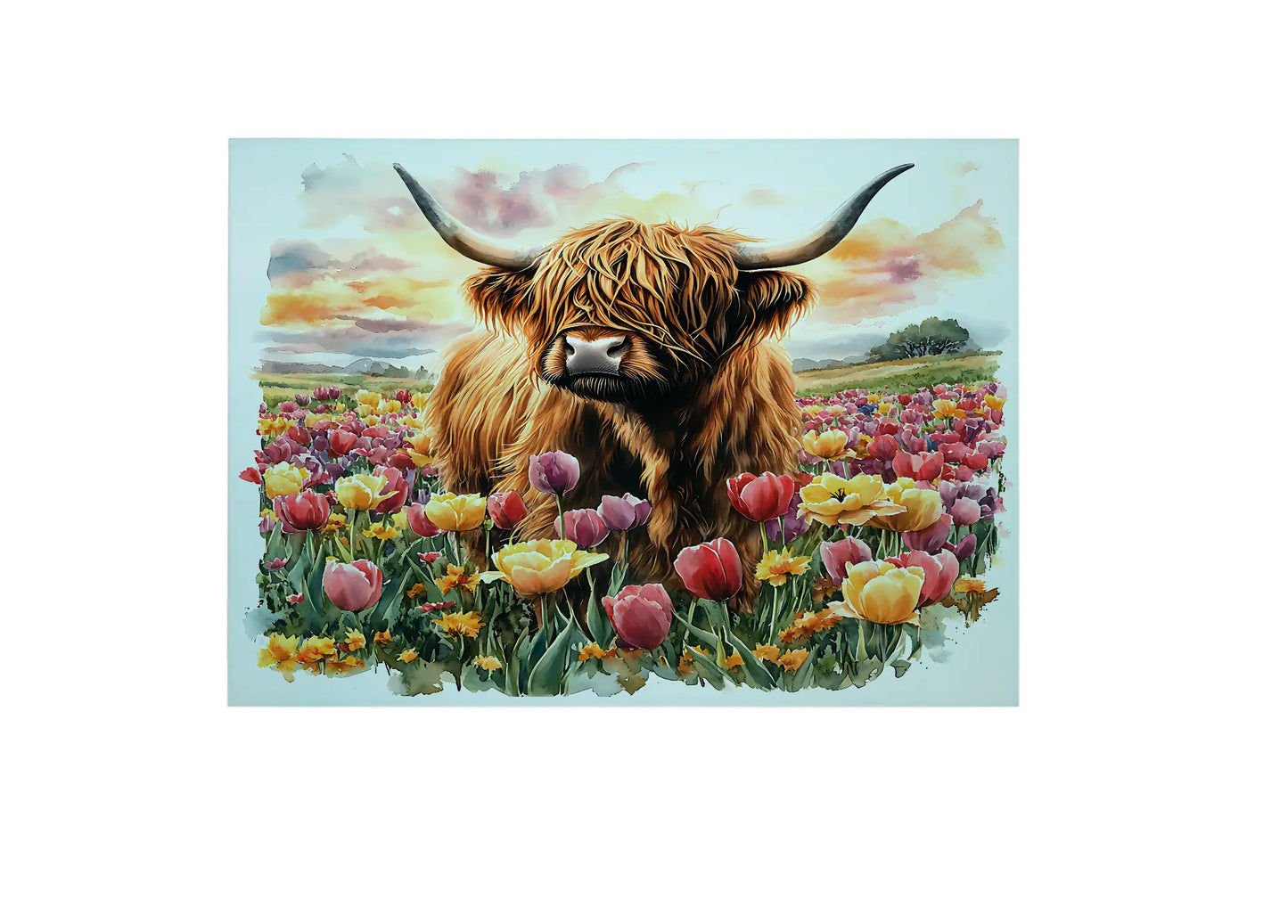 Highland Cow Glass Chopping Board - Highland Cow Worktop Protector