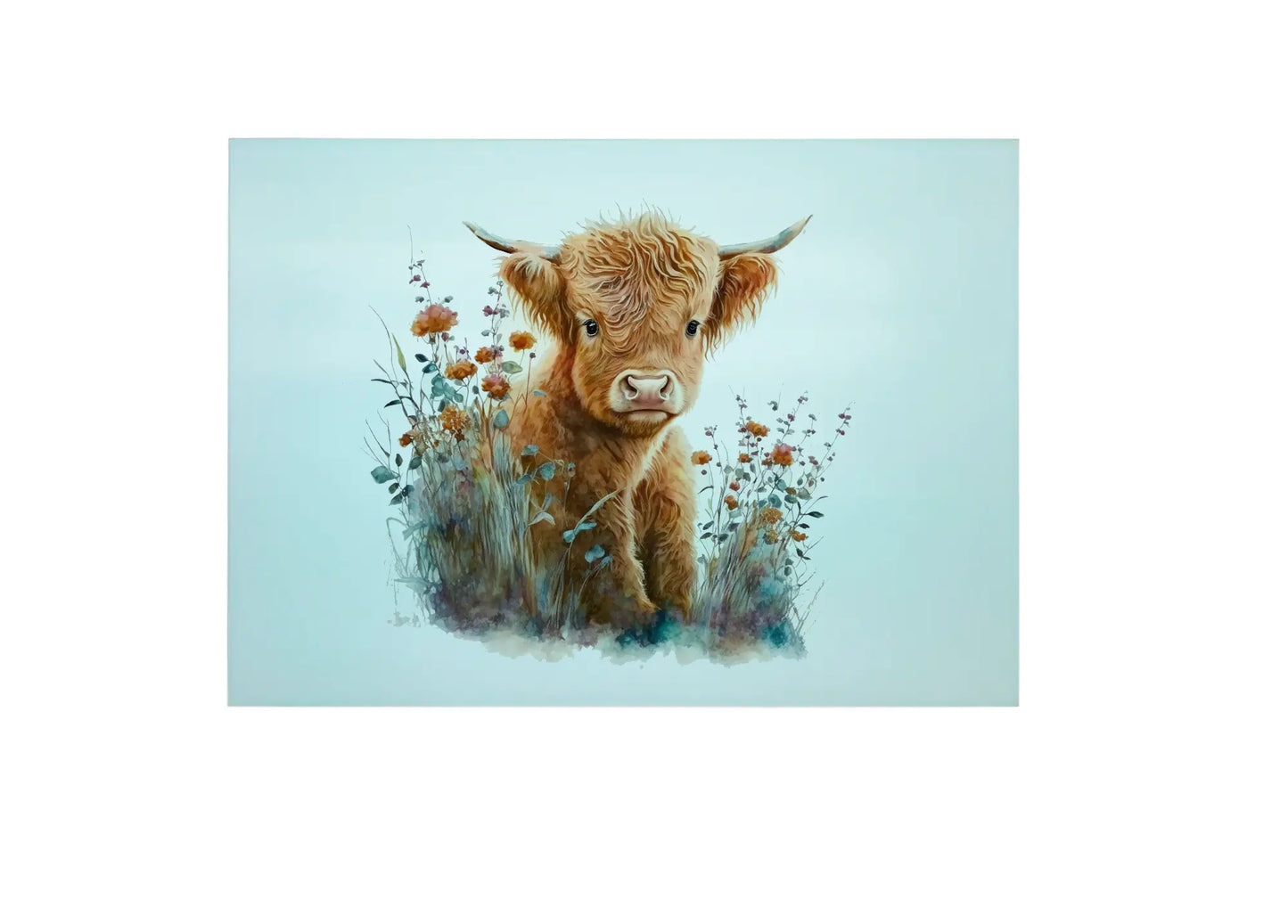 Highland Cow Glass Chopping Board - Highland Cow Worktop Protector