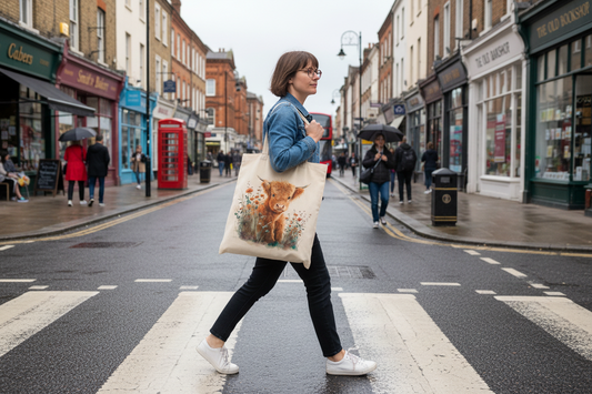 Highland Cow Calf Tote Bag, Cow Bag, Personalised Tote Bag