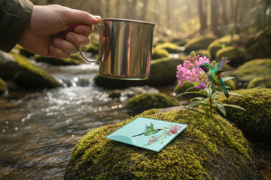 Hummingbird Glass Coaster (Set of 4)