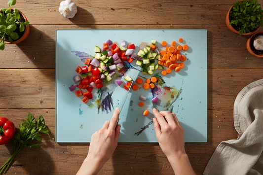 Hummingbird Glass Chopping Board, Hummingbird Worktop Protector