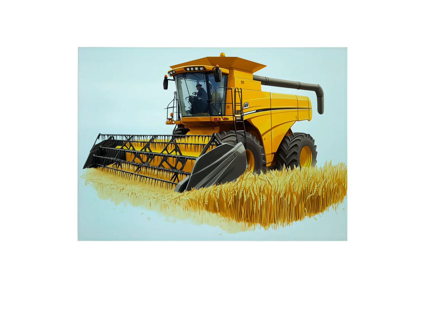Combine Harvester (Yellow) Glass Chopping Board, Combine Harvester (Yellow) Worktop Saver