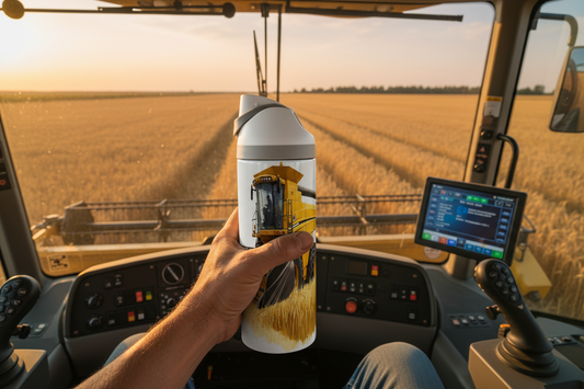Combine Harvester (Yellow) - 720ml One Touch Thermal Drinks Bottle