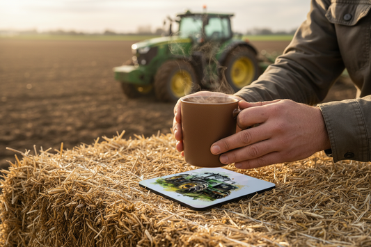 Green Tractor hardboard Coaster