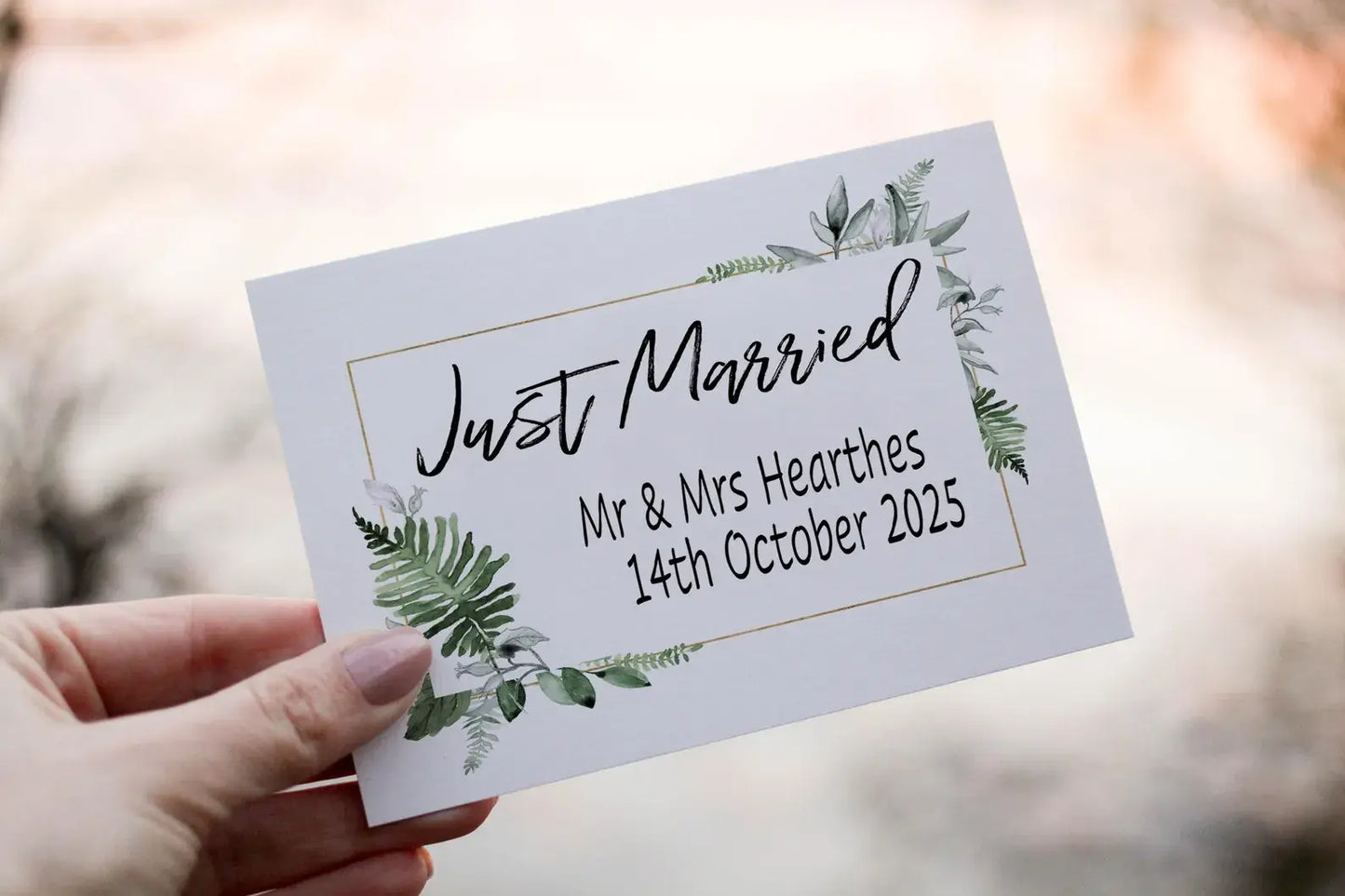 Personalised Just Married Card: Wedding Day Card