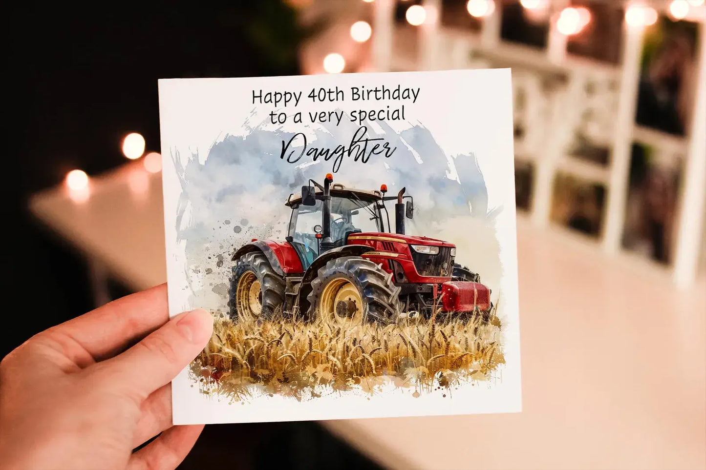 Personalised Red Tractor Birthday Card: Agricultural Greeting Card