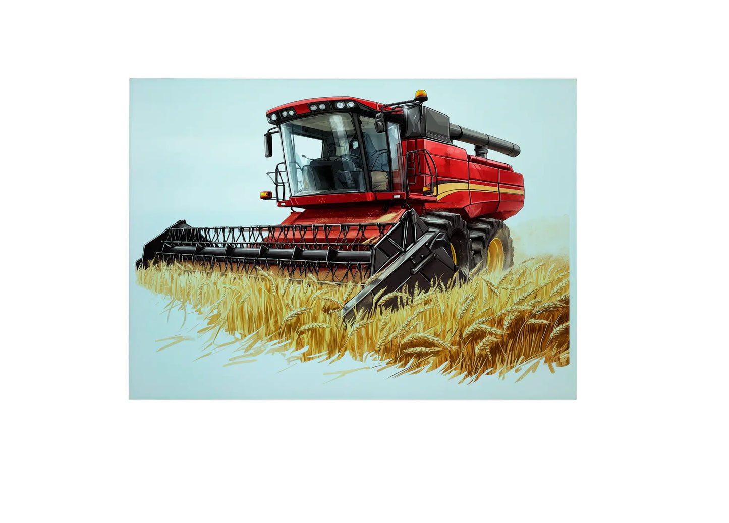 Combine Harvester (Red) Glass Chopping Board, Combine Harvester (Red) Worktop Saver