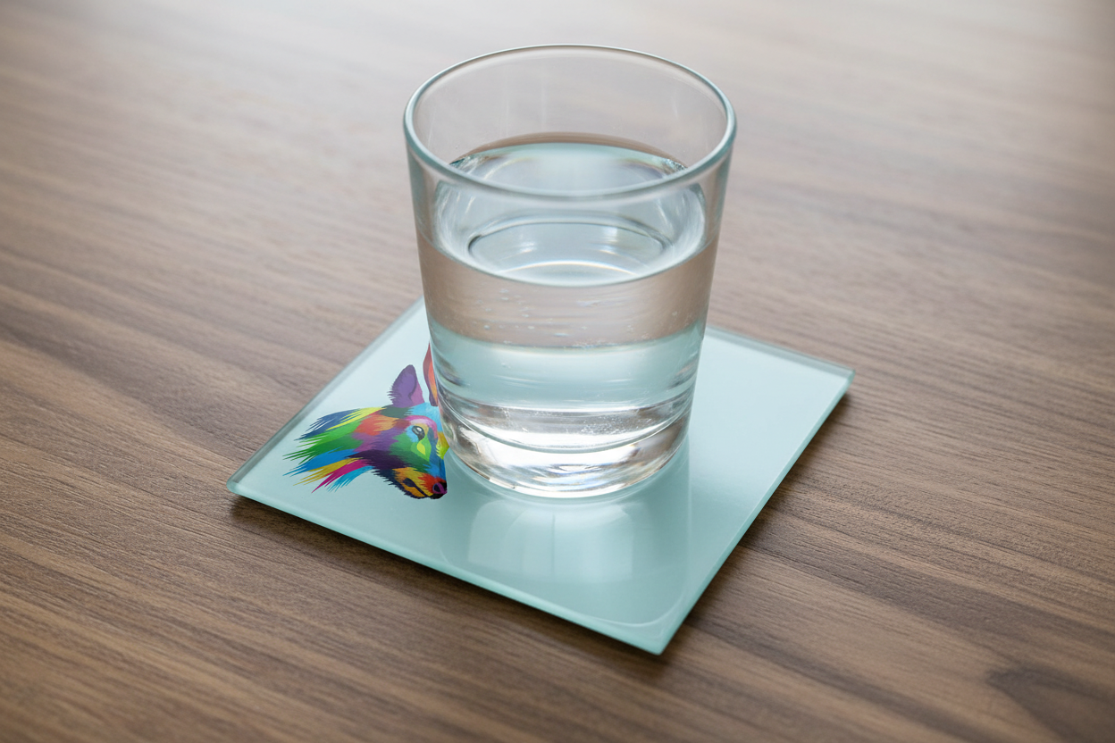 Stag Glass Coaster (Set of 4)