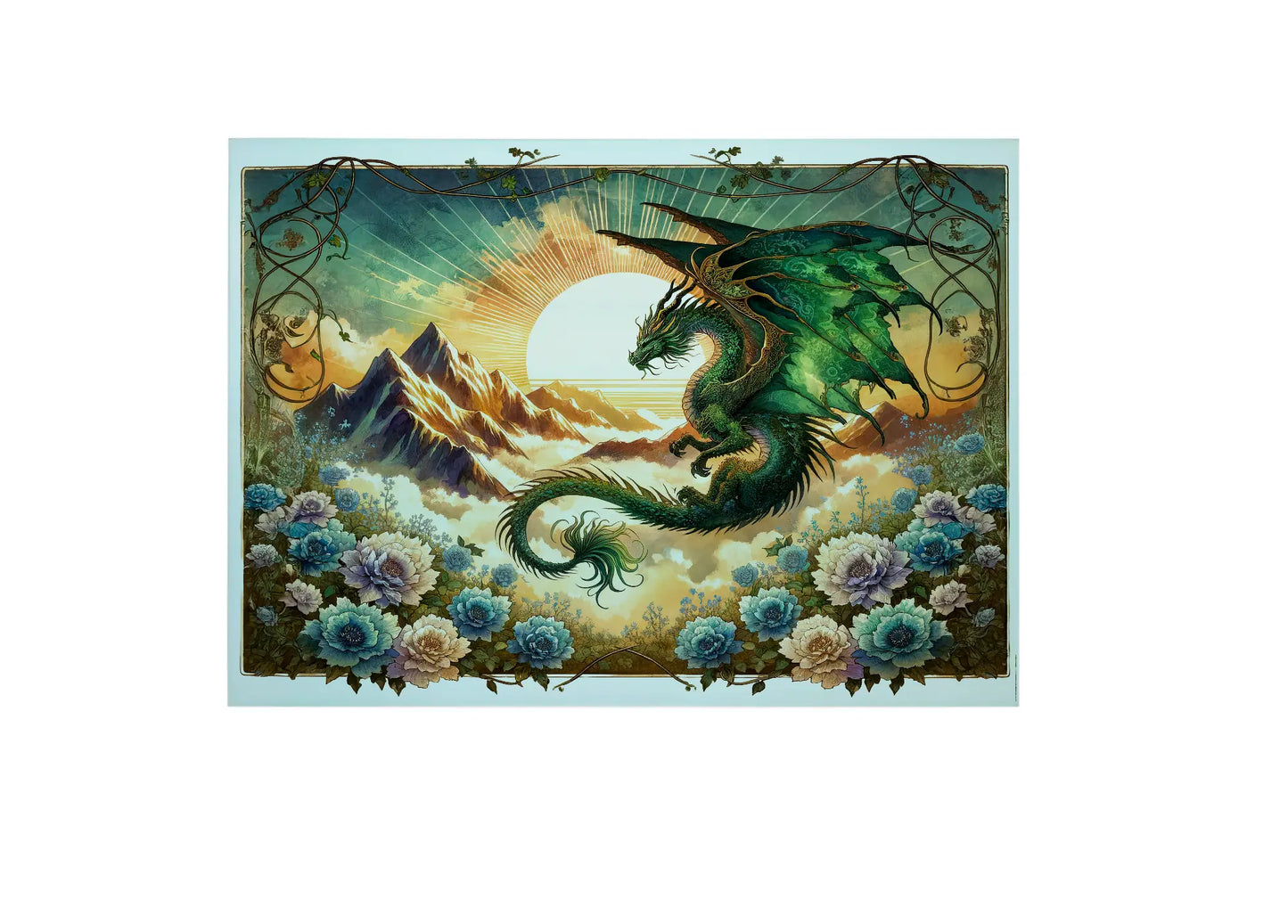 Mystic Dragon Glass Chopping Board, Dragon Worktop Saver