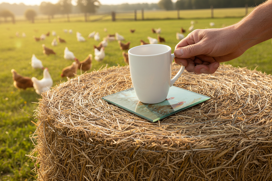 Chickens Glass Coaster (Set of 4)