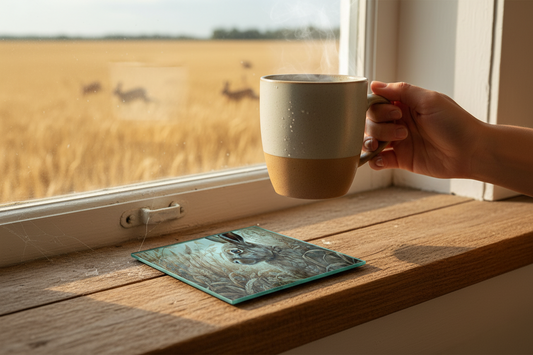 Hare Glass Coaster (Set of 4)