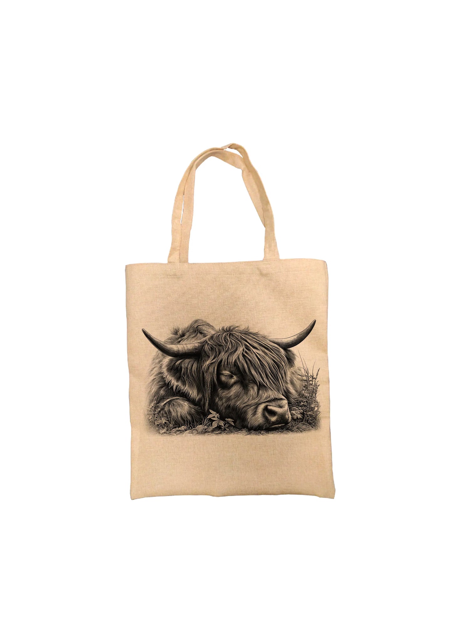Sleeping Highland Cow Tote Bag