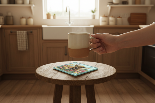 Highland Cow Glass Coaster (Set of 4)