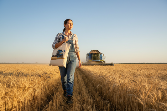 Combine Harvester (Blue) - Tote Bag