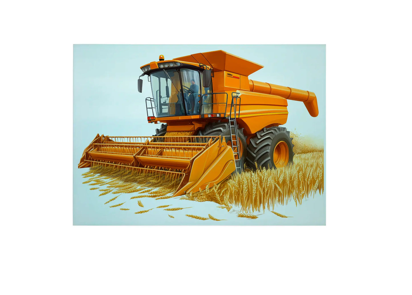 Combine Harvester (Orange) Glass Chopping Board, Combine Harvester (Orange) Worktop Saver