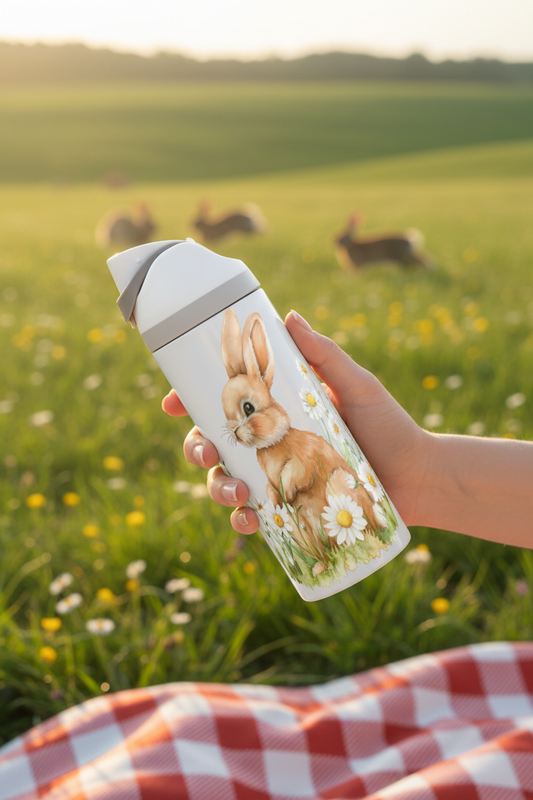 Cute Bunny - 720ml Thermal Drinks Bottle - One Touch