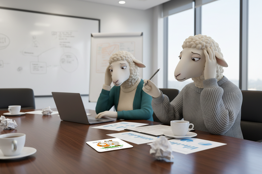 Sheep Hardboard Coaster - Hang On .... Let's overthink this