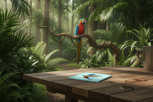 Parrot Glass Coaster (Set of 4)